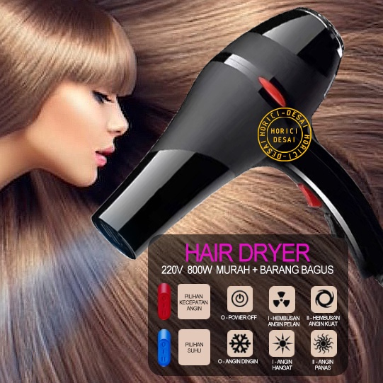 Hair dryer 800W Hair dryer asli untuk toko tukang cukur 800W Pengering Rambut Termurah Daya tinggi