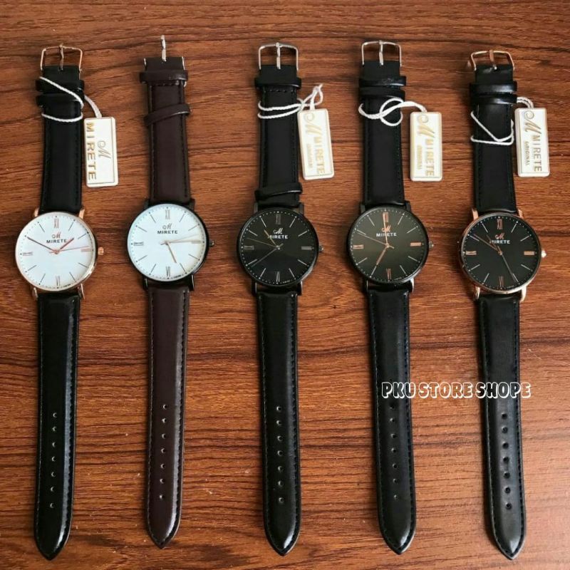 TALI KULIT FASHION Pria Kasu Mirete Ori Tahan Tahan Air ELEGAN MEWAH MODEL KASUAL FASHION_JAM TANGAN COWOK/PRIA TALI KULIT WATER RESISITANT TERBARU 2023 JAM TANGAN STRAP KULIT