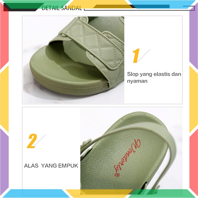 2027-3 Sepatu Sandal Wanita Wonderly Sendal Cewek Tali 2in1 Ban 2 Karet Jelly Empuk Premium Tawana