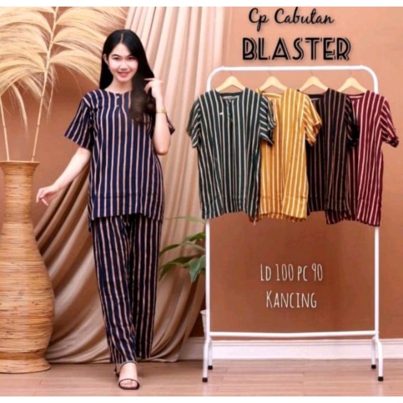 SETELAN PITAMA CELANA PANJANG MOTIF GARIS - BABYDOLL BALI - BAJU TIDUR WANITA BUSUI PIYAMA KANCING D