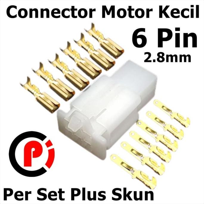 ASLI Connector Motor Kecil 2.8mm 6 Pin 6P Plus Skun Set Soket Konektor