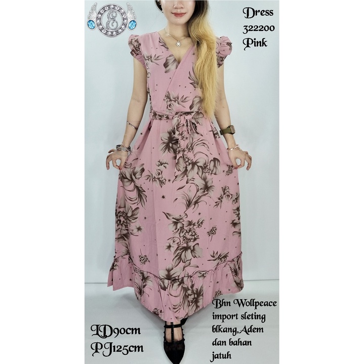Dress D395 322200 Ada 4warna detail keterangan digambar Import kualitas import brt 230gram
