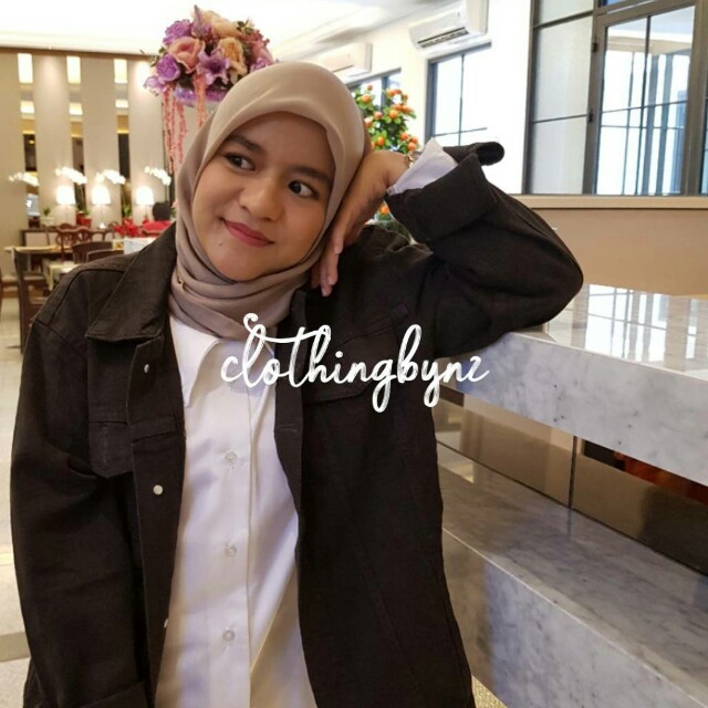 Grosir Jaket Jeans Wanita Oversize Coklat Tua Premium Quality