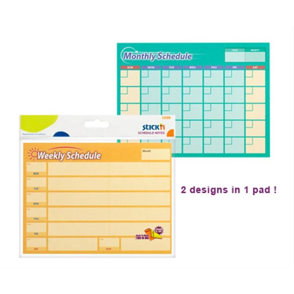 

SALE!!! Sticky Note Hopax Schedule Notes 21300 2in1 notes Weekly Yellow - Memo Bulanan Terbatas