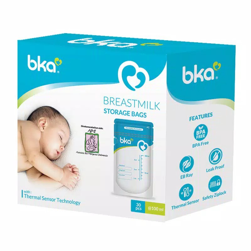 Kantong Asi Kantong Susu BKA 100ml isi 30pc Breast Milk Double Zipper Anti Bocor