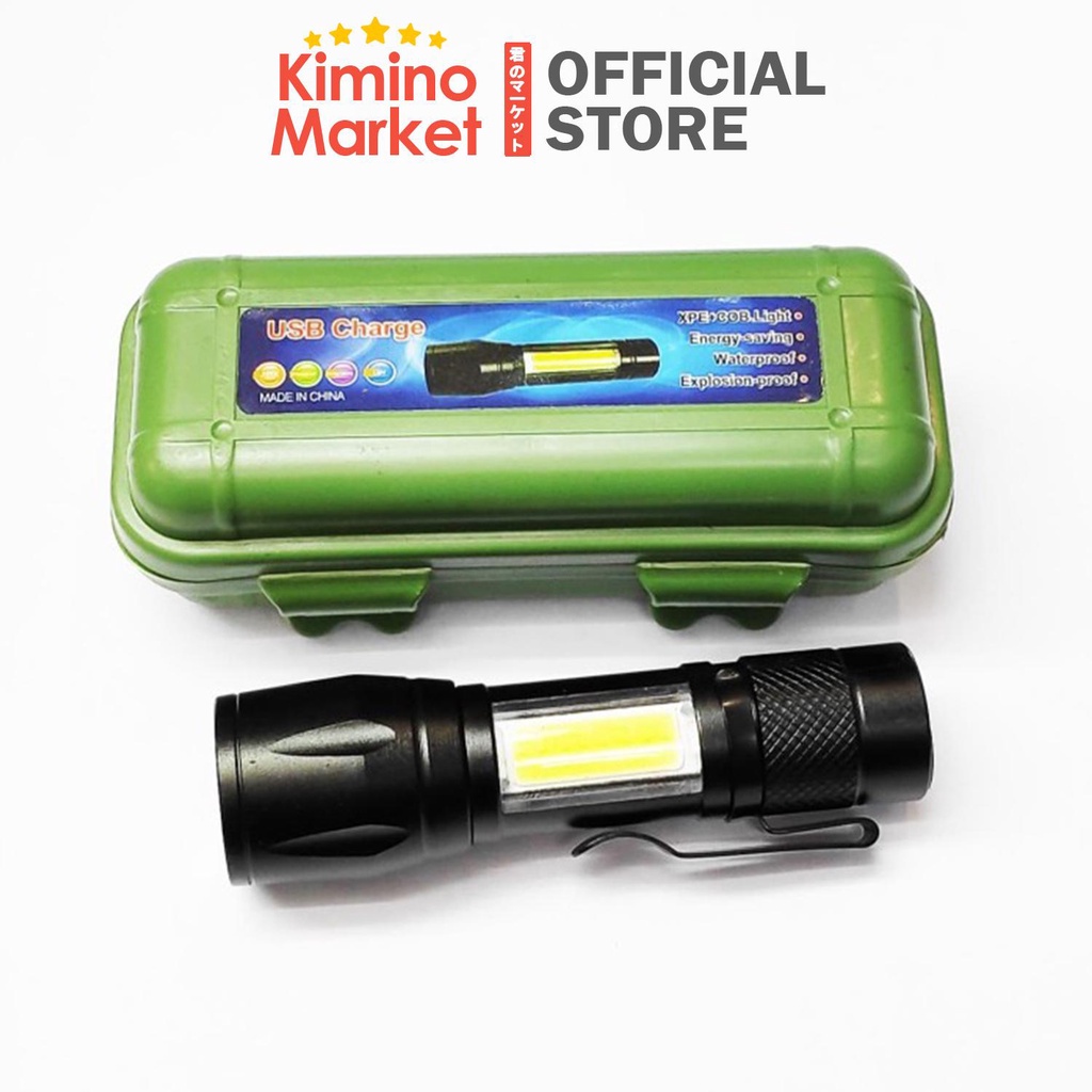 Senter Mini LED CPE COB Zoom Recharge Senter Camping Kemah