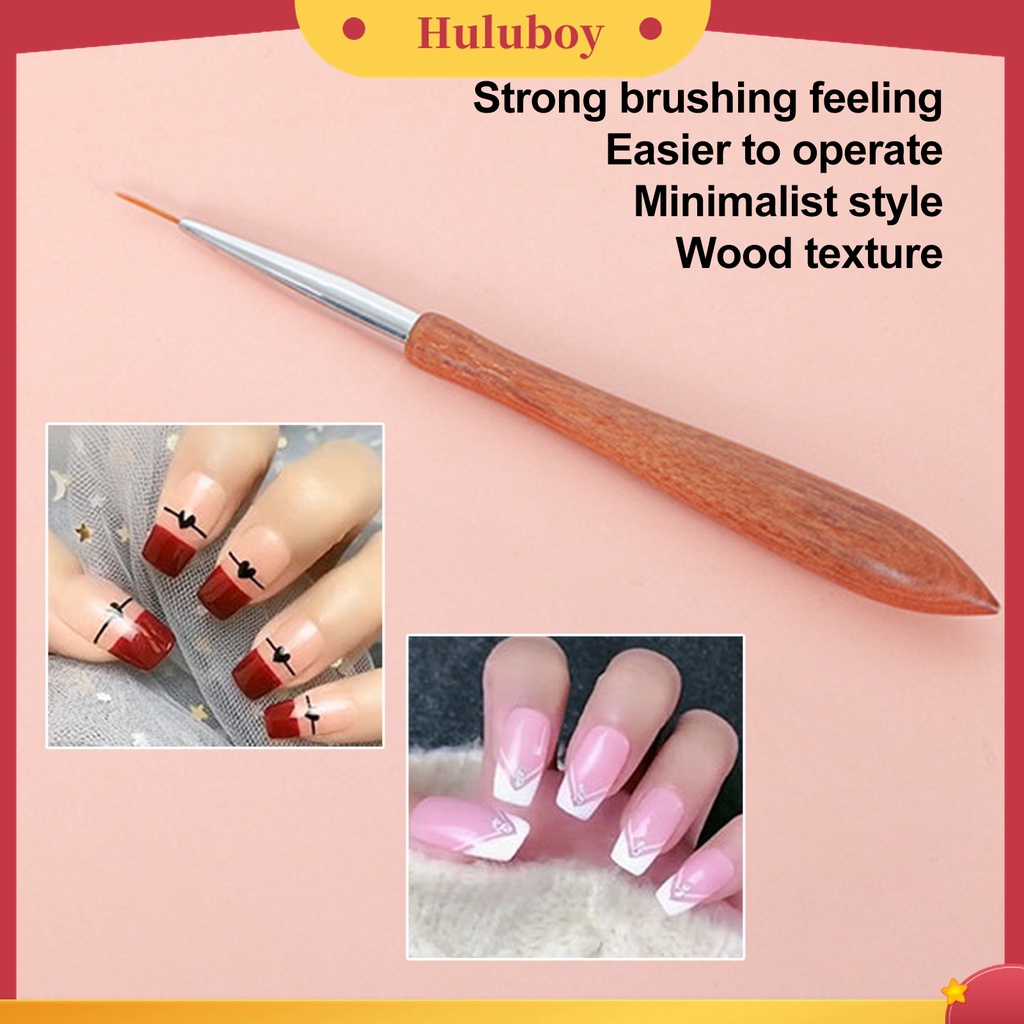 Huluboy Huluboy♡ Pen Brush Nail Art Bahan Nilon Wol Sandalwood Untuk Kecantikan