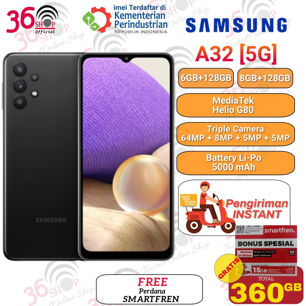 Samsung A32 [5G] 6GB+128GB - 8GB+128GB Garansi Resmi Samsung Indonesia