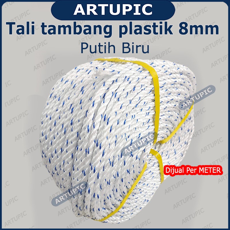 Tali Tambang Plastik 8 mm Tali Terpal Kandang Ayam Tali Ikat Truk Barang Berat Jala Jaring Pengaman