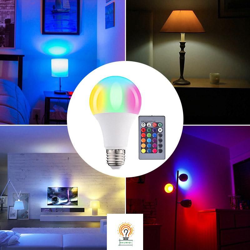 Lampu Bohlam LED RGB Berubah Warna Dengan  Remot Control E27 9W&amp;12W