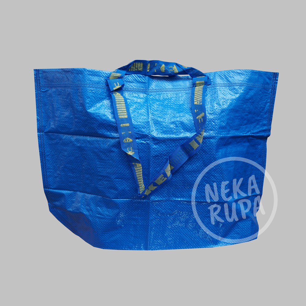 Tas Kantong Belanja Plastik Medium Warna Biru Frakta IKEA/ Laundry Bag/ Tas Plastik Serbaguna