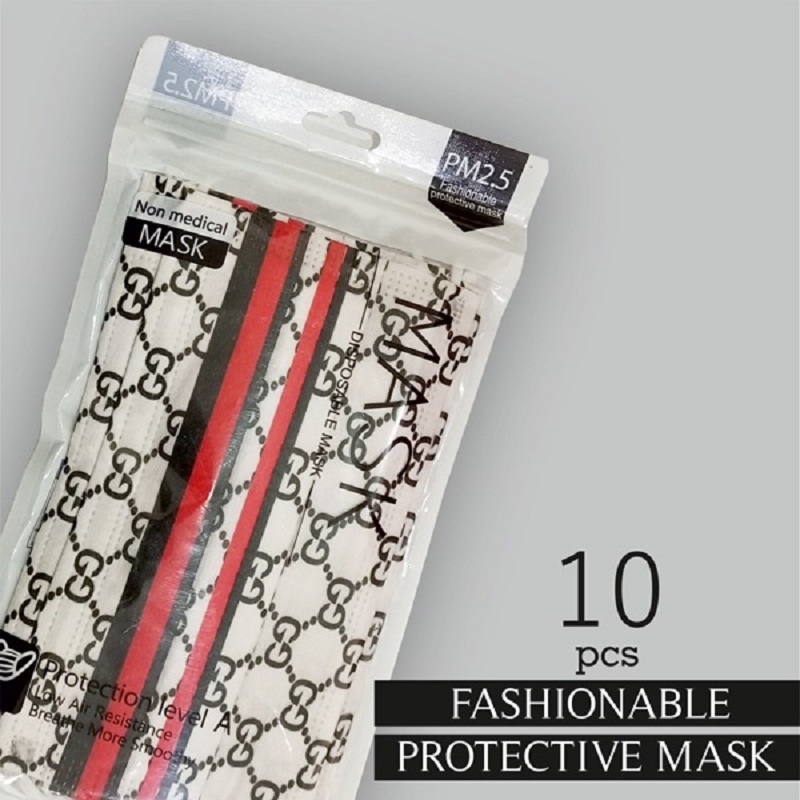 [Bonus Air Wick] Masker Fancy 3ply Motif isi 10pcs / Disposable / Earloop / Dewasa