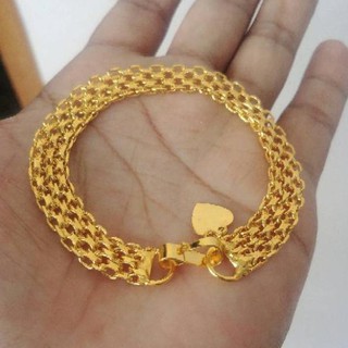  Gelang  Lapis Emas Rantai  Nori  Double Warna Kuning 24k 