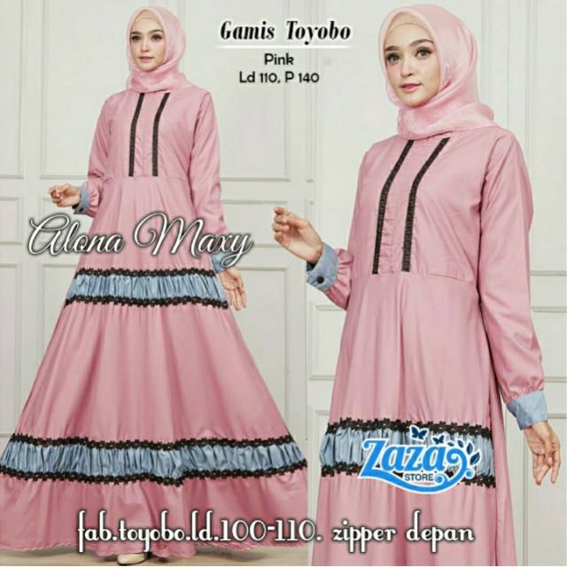 Maxy Dress Muslimah Terbaru Alona Maxy by Zaza