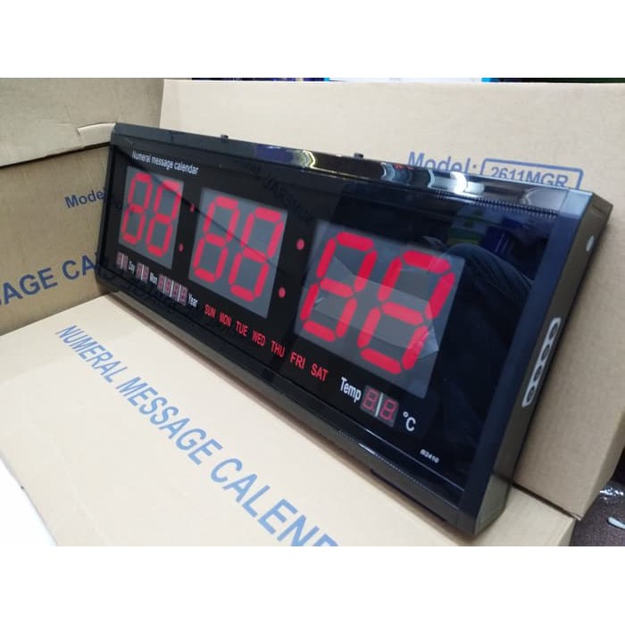 Jam Dinding Digital LED Clock 2410 Red