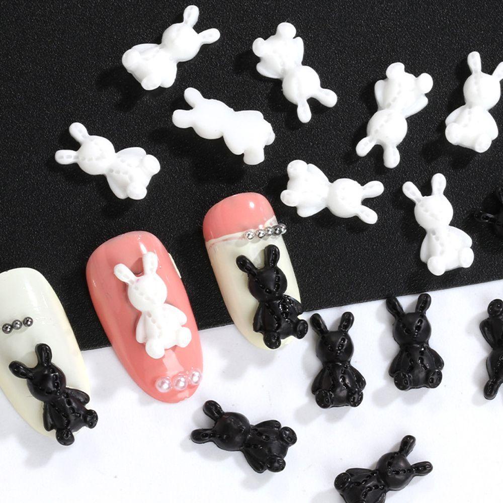 Mxbeauty Kartun Dekorasi Nail Art Lucu Warna-Warni Resin Kelinci Beruang 3D Nail Art Berlian Imitasi