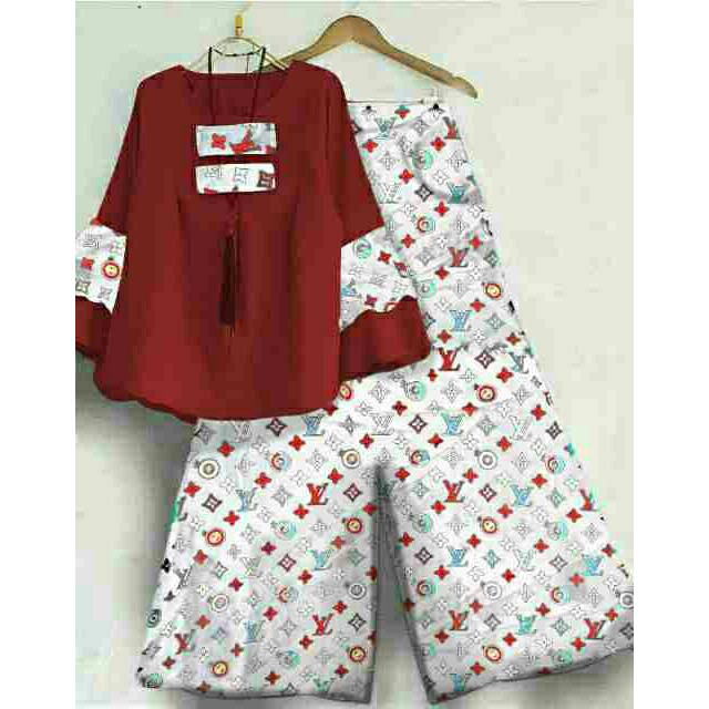 Setelan Kulot LV White