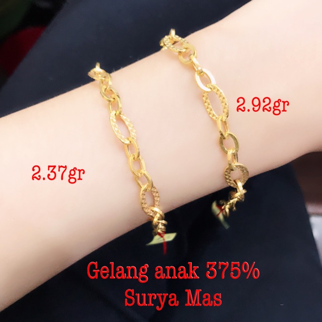 Gelang anak emas 375%