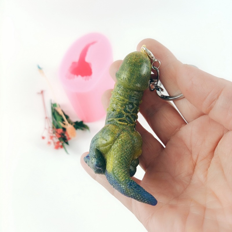 SIY  Handmade 3D Gnome Keychain Resin Mold Lucky Dinosaur Gnome Decoration Pendant Silicone Resin Casting Mold Craft Tools