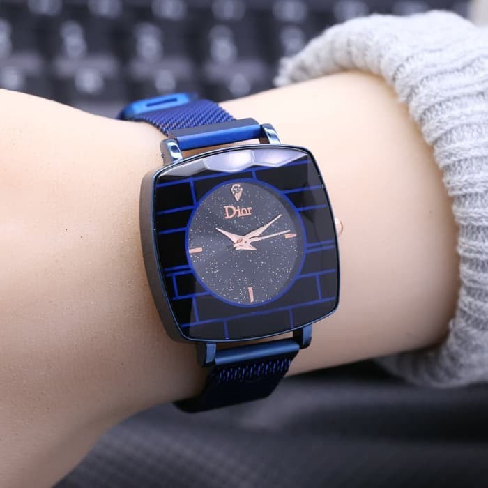 READY STOCK [ READY 6 WARNA ] JAM TANGAN WANITA DIOR MAGNET KOTAK SEGI EMPAT / DR009