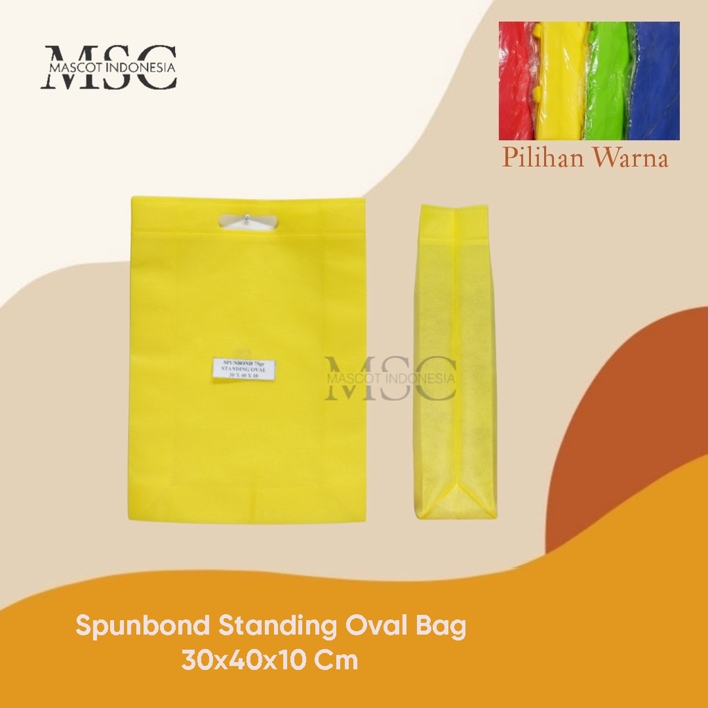 

Goodie Bag | Spunbond Standing Oval Bag 30x40x10 CM/Tas Souvernir 1 Lusin (12 Pcs)