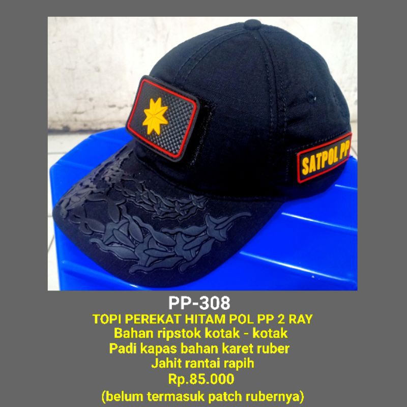 pp-308 topi tactical pol pp hitam padi kapas 2