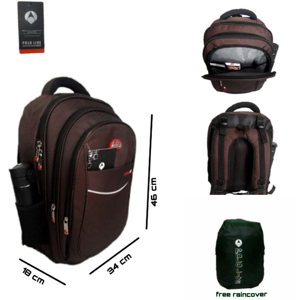 (KITA COD) TAS RANSEL TAS LEPTOP TAS MULTIFUNGSI WARNA COKLAT coffee ORIGINAL POLOPRIA /WANITA