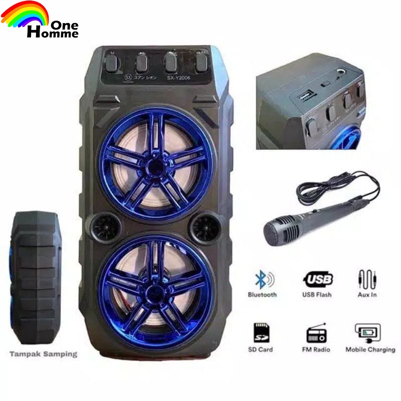 Jual SPEAKER BLUETOOTH SX 2006 PLUS MIC KARAOKE X BASS SPEAKER SALON AKTIF X BASS SPEAKER