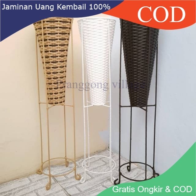 READY!!! BESI 8MM STANDING POT TINGGI 80 CM DIAMETER 18CM RAK BESI TANAMAN