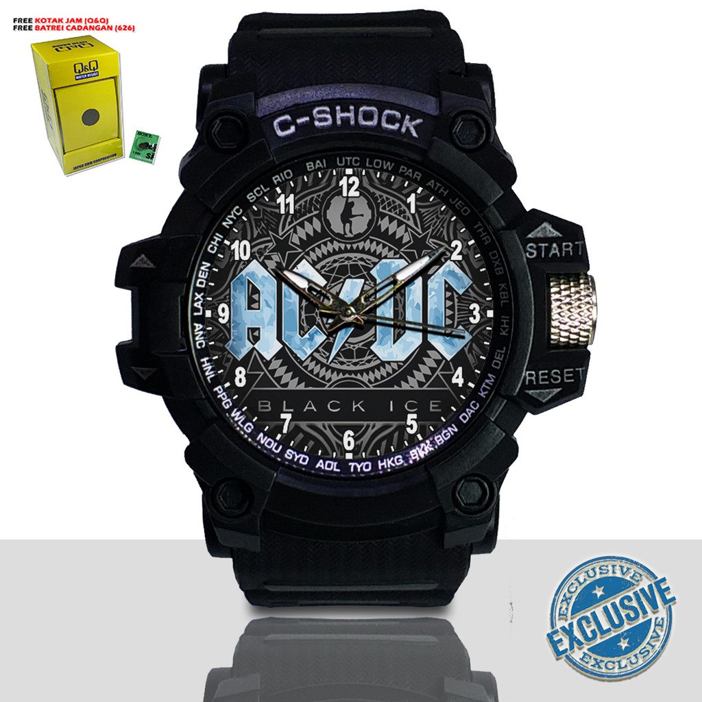 (EXCLUSIVE ) JAM TANGAN ACDC WATER RESIST FREE BOX DAN BATREI - NO.1