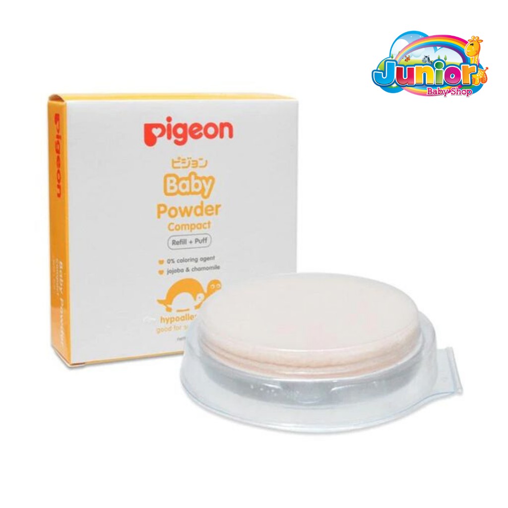 Pigeon Baby Powder Cake 45 gr Chamomile - Compact &amp; refill + puff