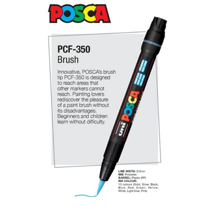 

Uni Posca Paint Marker PCF-350 - Black - Brush Tip