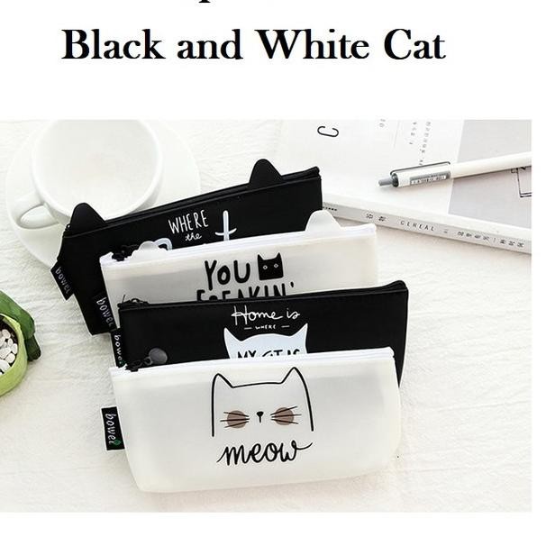 

*(TERMURAH) Tempat Pensil Kapasitas Besar Motif Kartun Hewan Lucu TP0027 Tempat Pensil Black and Whi