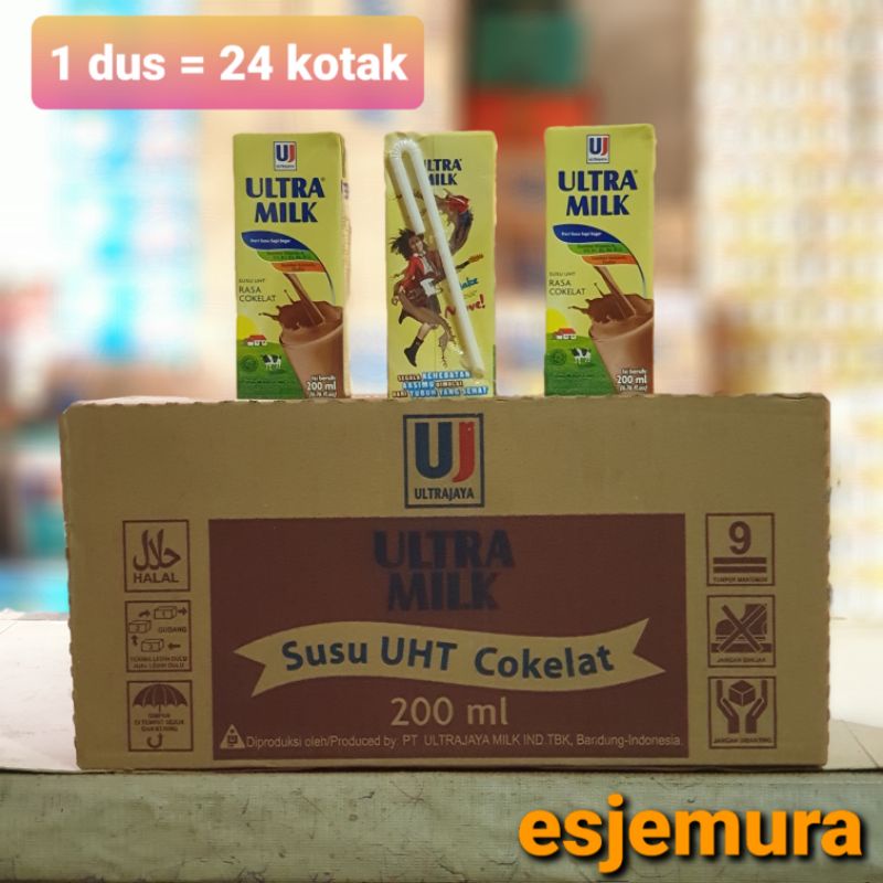 

Ultra Milk 200 ml Coklat Susu UHT per dus