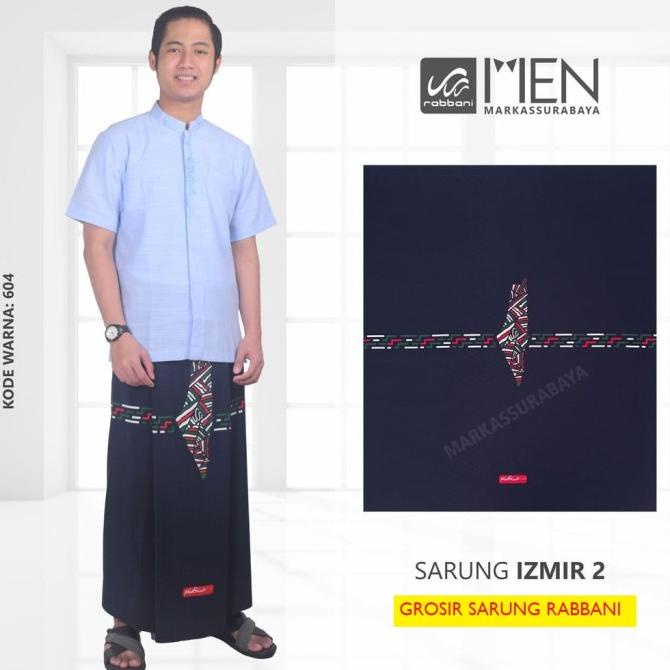 ```````] Rabbani Sarung Palestine Izmir 2 Biru Dongker Navy Motif Palestina