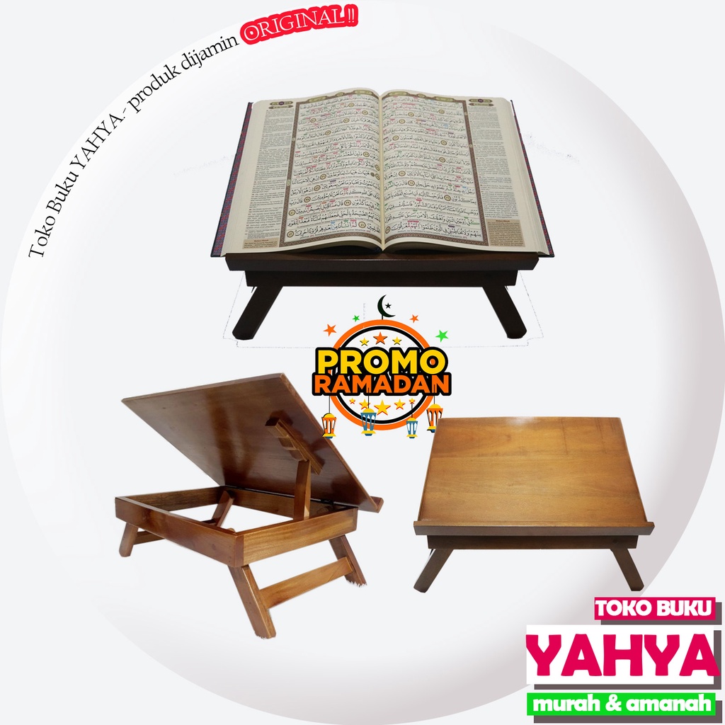 Promo Ramadhan - Rekal Plus Al Quran Rekal Engsel Rekal Papan Miring Meja Lesehan Mengaji untuk Memb