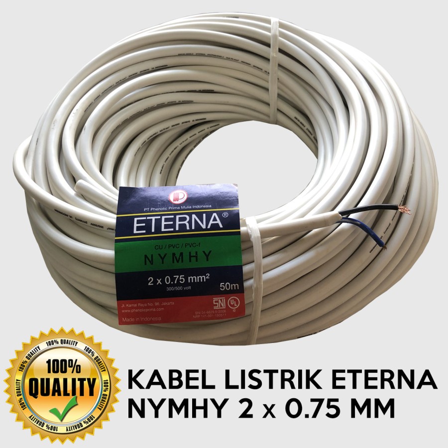 KABEL LISTRIK ETERNA NYMHY 2 x 0.75 MM SERABUT HARGA PER METER