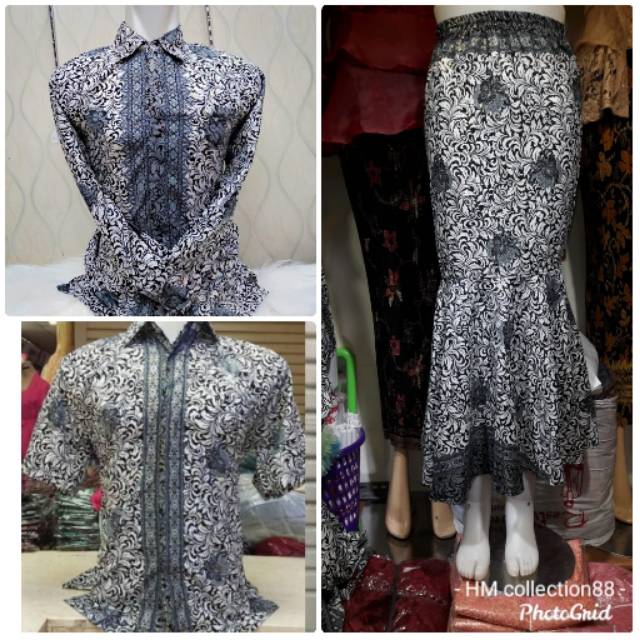 COUPLE BATIK / SARIMBIT BATIK MOTIF KERANG SILVER