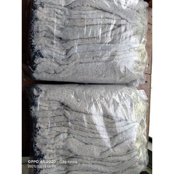 sarung tangan kain warna putih second(bekas). 12 pasang/lusin/24 pcs