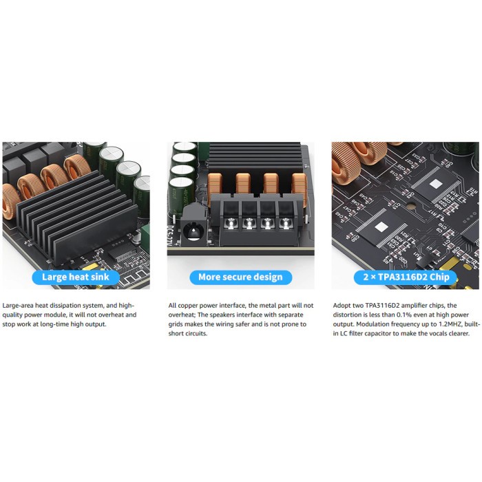 Promo Amplifier 2.0 Channel Amp Receiver 2x100W TPA3116D2 Fosi Audio ZK1002 - ZK1002T Elegan
