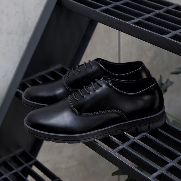 Scott Black | Sepatu Pantofel Hitam Pria Ori Kerja Cowok Kantor Pantofel Casual Original Kasual Oxford | Oxwalker FORIND