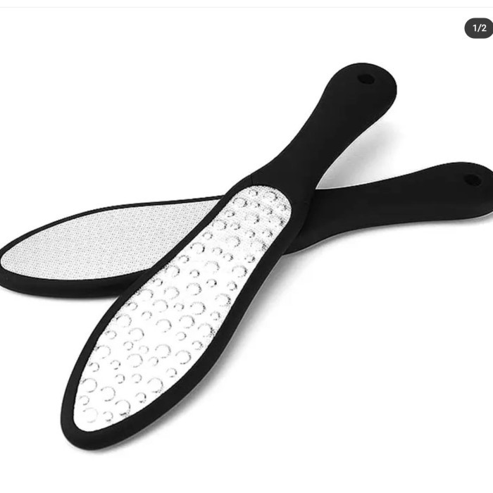 STAINLESS STEEL Asah asa gosok callus 2 sisi nail file kikir / callus remover plat pedicure