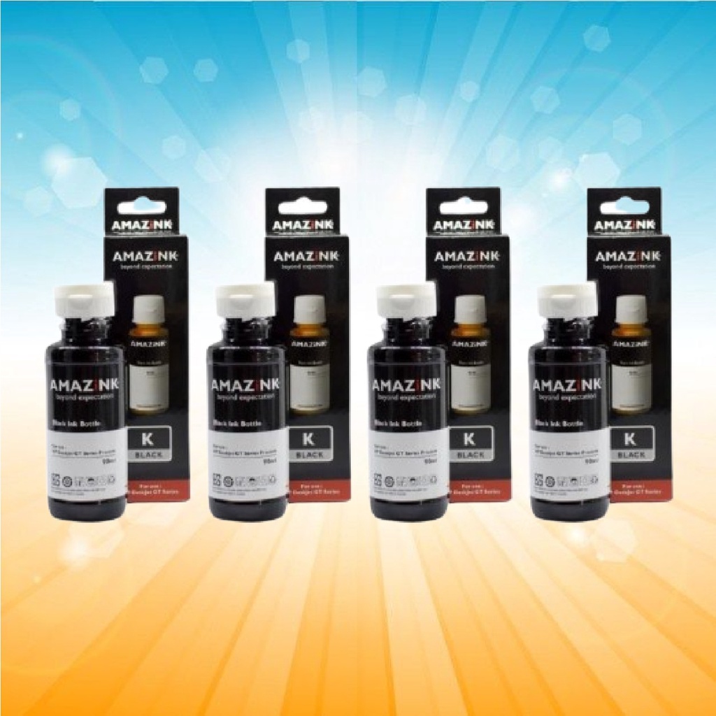 4 pcs Tinta HP ink tank isi ulang Printer HP Ink Tank 115, 315, 415, warna BLACK / Hitam