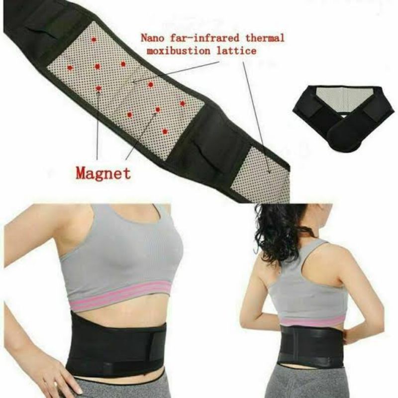 SABUK MAGNET TERAPI PINGGANG PUNGGUNG THERAPY TOURMALINE BELT MAGNETIC SELF HEATING