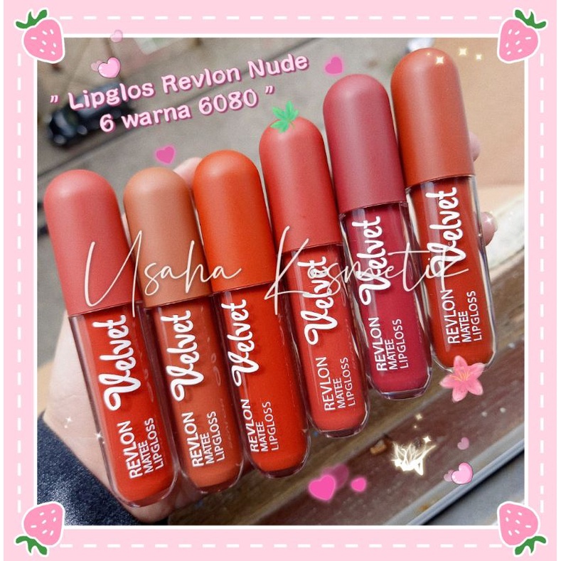 PROMO 6PC!! LIPGLOSS  VELVET 6 WARNA R8066-02 RVLN