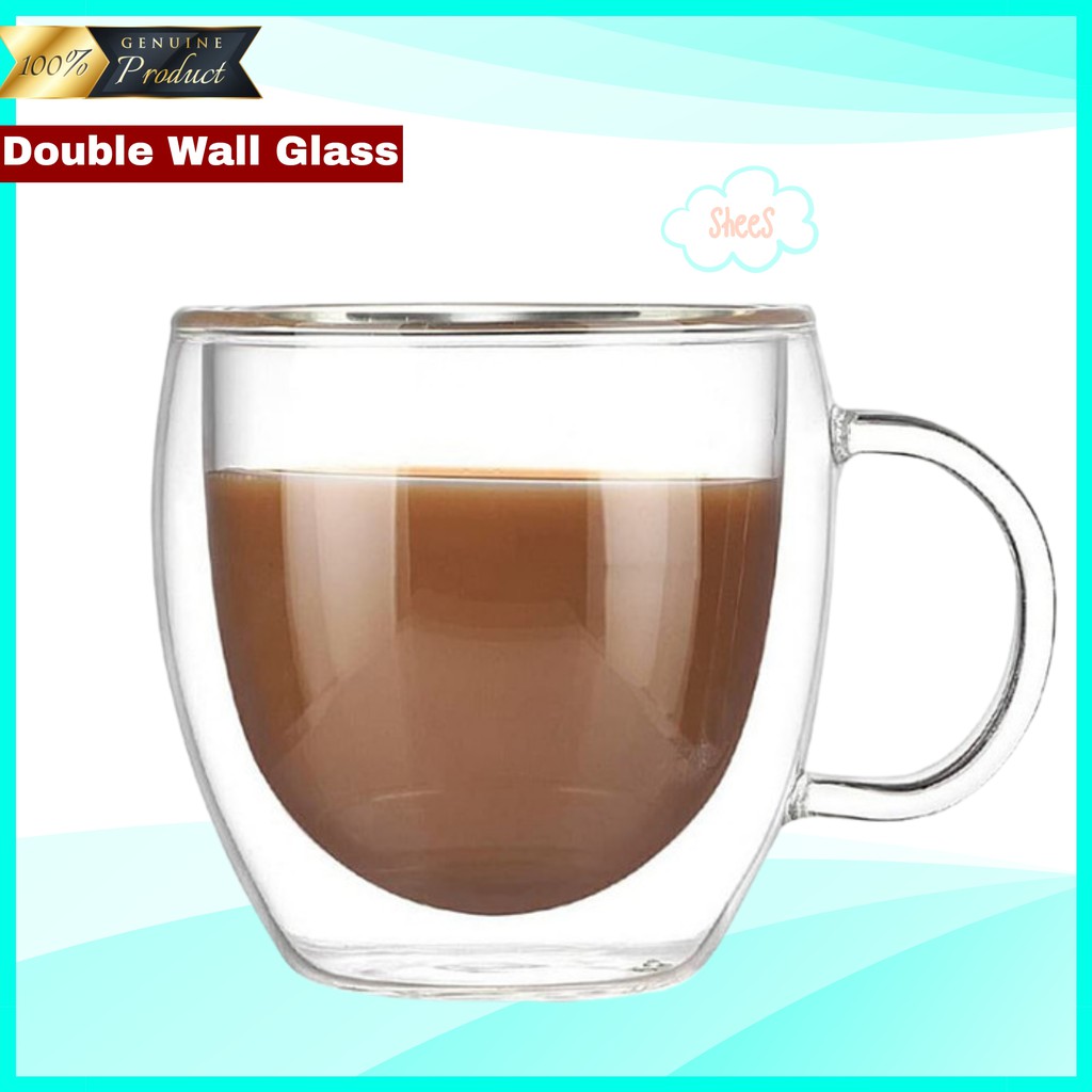 NEYDA Gelas Kaca Unik Double Wall Minum Anti Panas Kopi NEYDA Gelas Kaca Unik Double Wall Minum Anti Panas Kopi