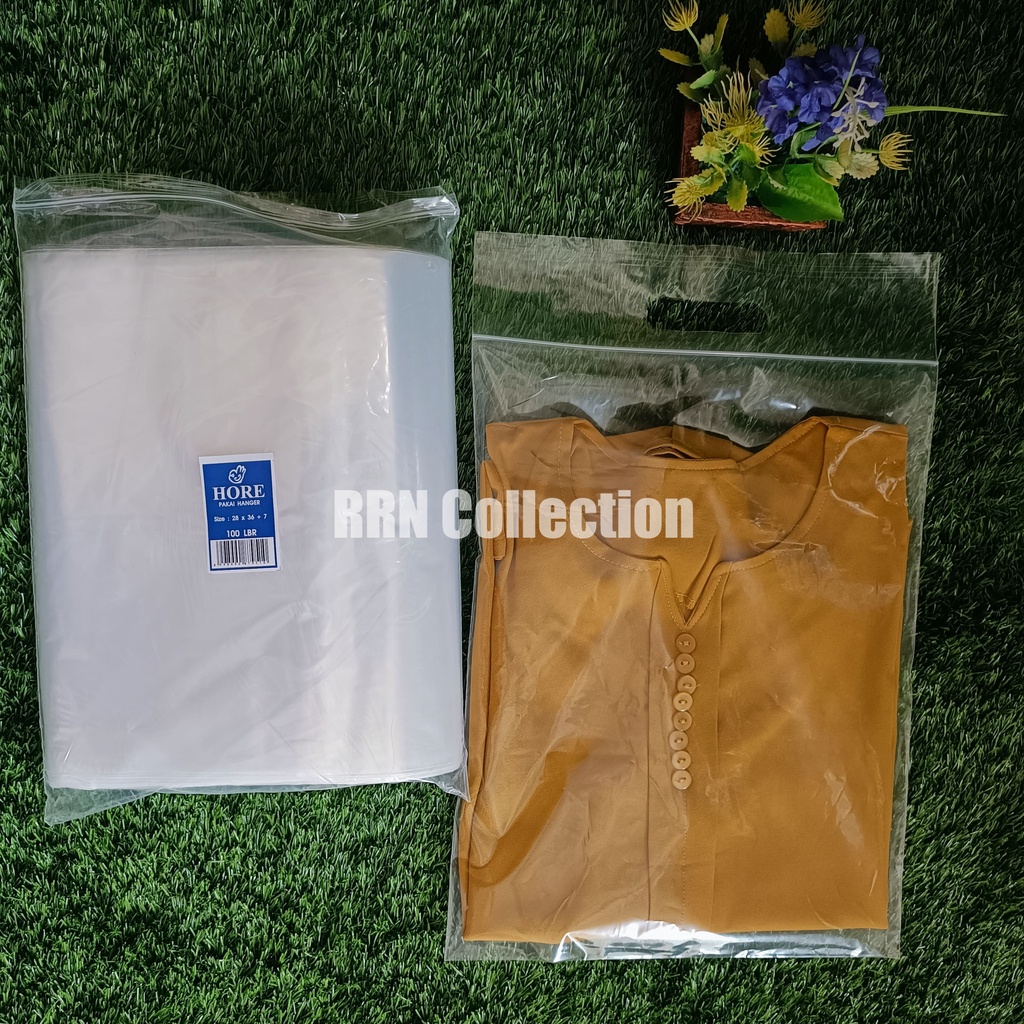 Plastik Plong ziplock 35x38+7 (per 1 pcs) /Plastik Baju Distro Kemeja Jaket Sepatu Sweater Sandal / PLASTIK KLIP / PLASTIK POND ZIPLOCK / PLASTIK Ctik/Plastik klip plong handle bening