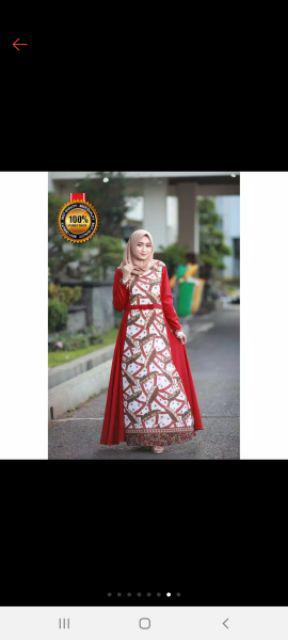 Gamis Couple Baju Muslim Gaun Pakaian Wanita Kebaya Batik Perempuan Fashion Cewek Cewe Pekalongan A6