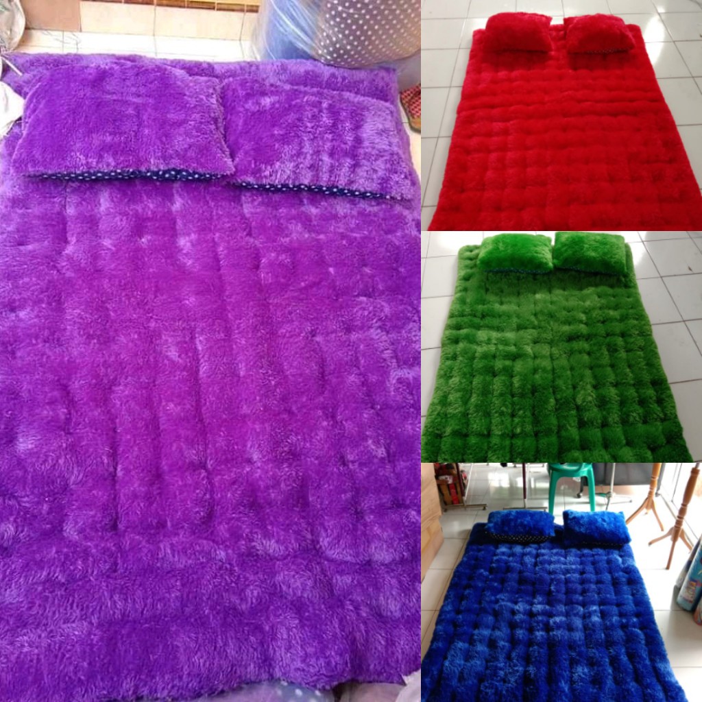 Surpet Gender Kasur Karpet Polos Tebal Bahan Bulu Halus Rasfur Murah Uk 140x180x12cm Shopee Indonesia