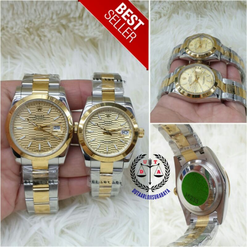 JAM TANGAN COUPLE ROLEX AUTOMATIC STAINLESS KUALITAS ORIGINAL